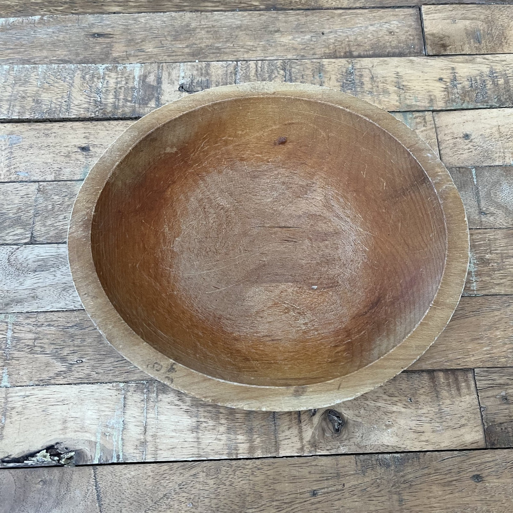 Hand Turned Rustic Wooden Bowl 8.5 in Natural Wood For Snacks Serving or Salad